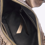 Bolsa Andy Cilindro Couro Tressê | Pewter
