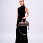 Bolsa Andy Cilindro Couro Tressê | Pewter
