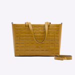 Bolsa Dominó Grande Couro Tressê | Amarelo