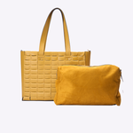 Bolsa Dominó Grande Couro Tressê | Amarelo