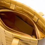 Bolsa Dominó Grande Couro Tressê | Amarelo
