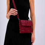 Bolsa Dominó Couro Tressê | Cereja