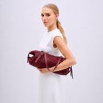 Bolsa Heide Couro Tressê Tela | Cereja