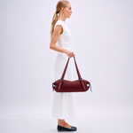 Bolsa Heide Couro Tressê Tela | Cereja