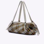Bolsa Heide Couro Tressê Tela | Off White, Preto, Amarelo