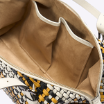 Bolsa Heide Couro Tressê Tela | Off White, Preto, Amarelo