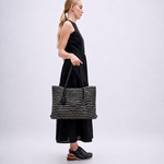 Bolsa Heritage Couro Tressê | Preto, Off White