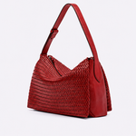 Bolsa Heloisa Couro Trama Aspen | Cereja
