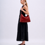 Bolsa Heloisa Couro Trama Aspen | Cereja