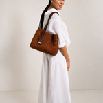Bolsa Mini Heritage Couro Tressê | Caramelo, Café