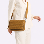 Bolsa Maya Média Couro Tela Espiral | Amarelo