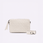Bolsa Maya Média Couro Tela Espiral | Off White