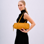 Bolsa Leonora Baguete Couro | Amarelo