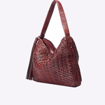 Bolsa Riva Couro Tressê | Burgundy