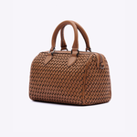 Bolsa Hilda Couro Tressê Tela | Canela