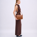 Bolsa Hilda Couro Tressê Tela | Canela