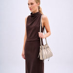 Bolsa Stephane Couro e Camurça | Off White