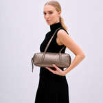 Bolsa Leonora Baguete Couro | Pewter