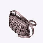 Bolsa Mini Tina Couro Tressê Encaixe | Chumbo