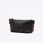 Bolsa Eveline Couro Trama Tear Brush Off | Bronze