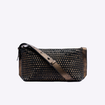 Bolsa Eveline Couro Trama Tear Brush Off | Bronze