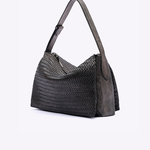Bolsa Heloisa Couro Trama Aspen Brush Off | Chumbo