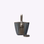 Bolsa Victoria Bucket Couro Tessere | Militar, Indigo, Tempestade