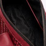 Bolsa Andy Cilindro Couro Tressê | Cereja