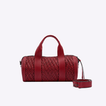 Bolsa Andy Cilindro Couro Tressê | Cereja