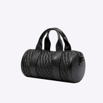 Bolsa Andy Cilindro Couro Tressê | Preto
