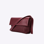 Bolsa Denise Carteiro Couro Tressê Tela | Açaí