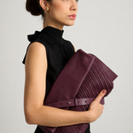 Bolsa Denise Carteiro Couro Tressê Tela | Açaí