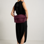 Bolsa Denise Carteiro Couro Tressê Tela | Açaí