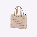 Bolsa Dominó Média Couro Tressê | Off White