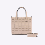 Bolsa Dominó Média Couro Tressê | Off White