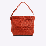 Bolsa Fátima Couro Trama Tear | Coral