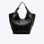 Bolsa Greta Couro Trama Tear | Preto