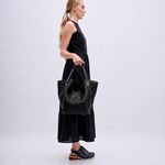 Bolsa Greta Couro Trama Tear | Preto