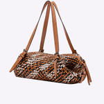 Bolsa Heide Couro Tressê Tela | Canela, Off White, Preto