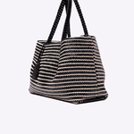 Bolsa Heritage Couro Tressê | Preto, Off White