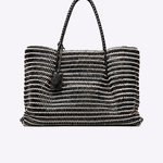 Bolsa Heritage Couro Tressê | Preto, Off White