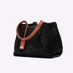 Bolsa Mini Heritage Couro Tressê | Preto, Caramelo