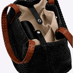 Bolsa Mini Heritage Couro Tressê | Preto, Caramelo