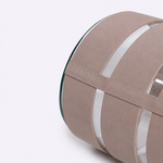 Vaso de Vidro Tiras em Ecocouro 20Dx30H | Taupe