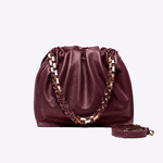 Bolsa Athina Couro | Açaí, Latão