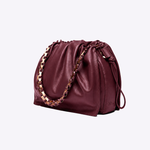 Bolsa Athina Couro | Açaí, Latão