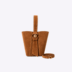 Bolsa Victoria Bucket Couro Camurça | Caramelo