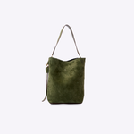Bolsa Victoria Bucket Couro Camurça | Olive