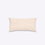 Almofada Couro Camurça Tressê Cordão 50x25 | Off White