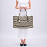 Bolsa Heritage Couro Tressê | Off White e Preto